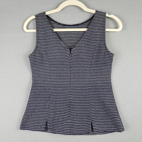 Banana Republic Mad Men Collection 2 Petite Pleated Sleeveless Shell Black Tweed - Picture 4 of 6